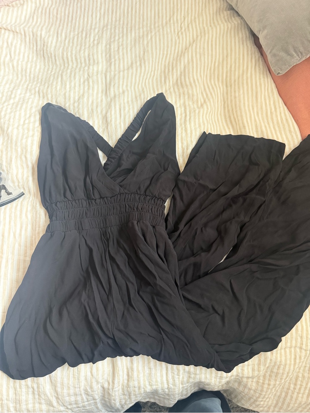Black Women's Jumpsuit - Comfortable V-Neck